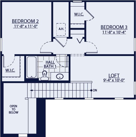 Jade floor plan second floor available only at BridgeWater in Lakeland FL by William Ryan Homes Tampa