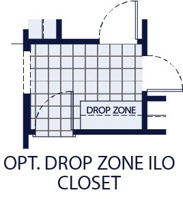 Sebring floor plan option drop zone in lieu of closet only at BridgeWater by William Ryan Homes Tampa