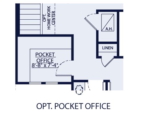 Sebring floor plan option pocket office available only at BridgeWater by William Ryan Homes Tampa
