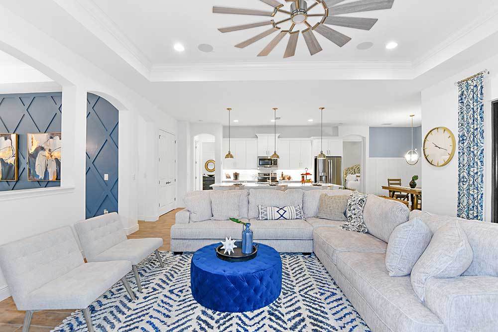 Joyce model home great room and kitchen by William Ryan Homes Tampa