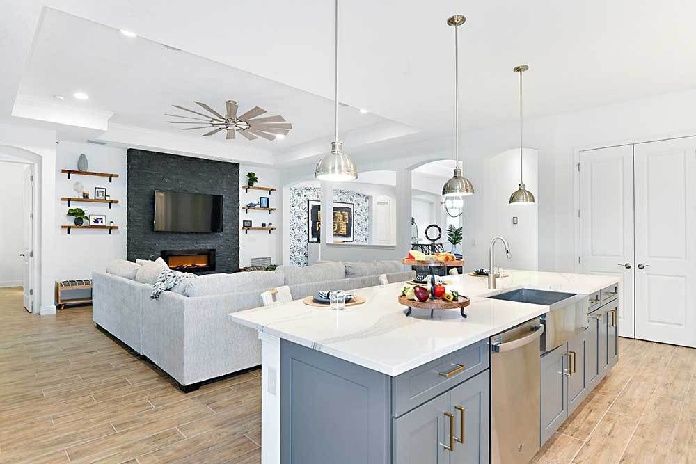Joyce model home open concept view from the breakfast area by William Ryan Homes Tampa