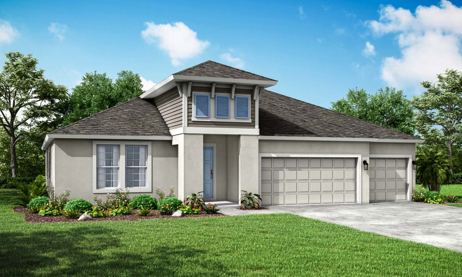 Sapphire new home exterior elevation coastal William Ryan Homes Tampa