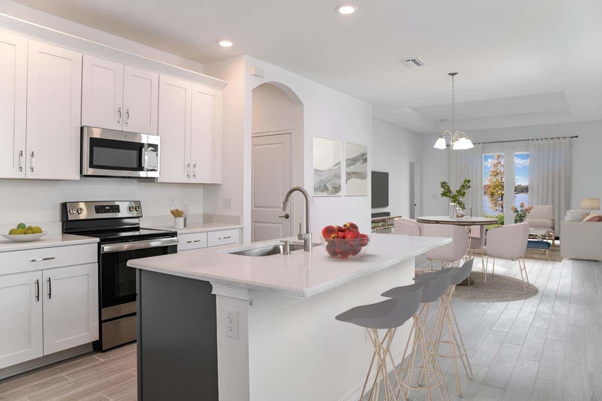 Flora model new home for sale by William Ryan Homes Ft Myers and living room