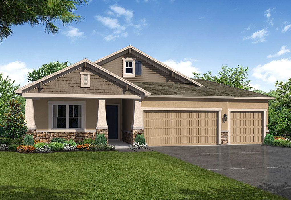 Sweetwater 3 car home exterior Craftsman elevation