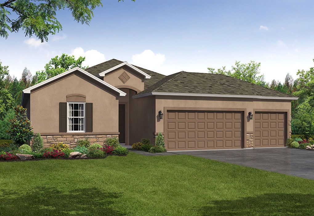 Sweetwater 3-car home exterior French Country elevation