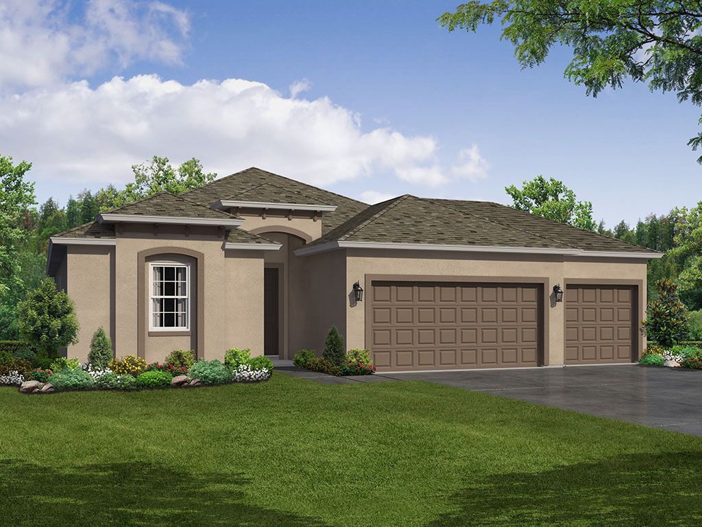 Sweetwater 3-Car home exterior Tuscan Elevation 
