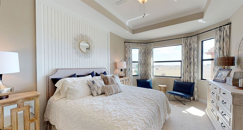 Sweetwater 3-Car New Home Owner's Bedroom with Bay Window and Tray Ceiling Options
