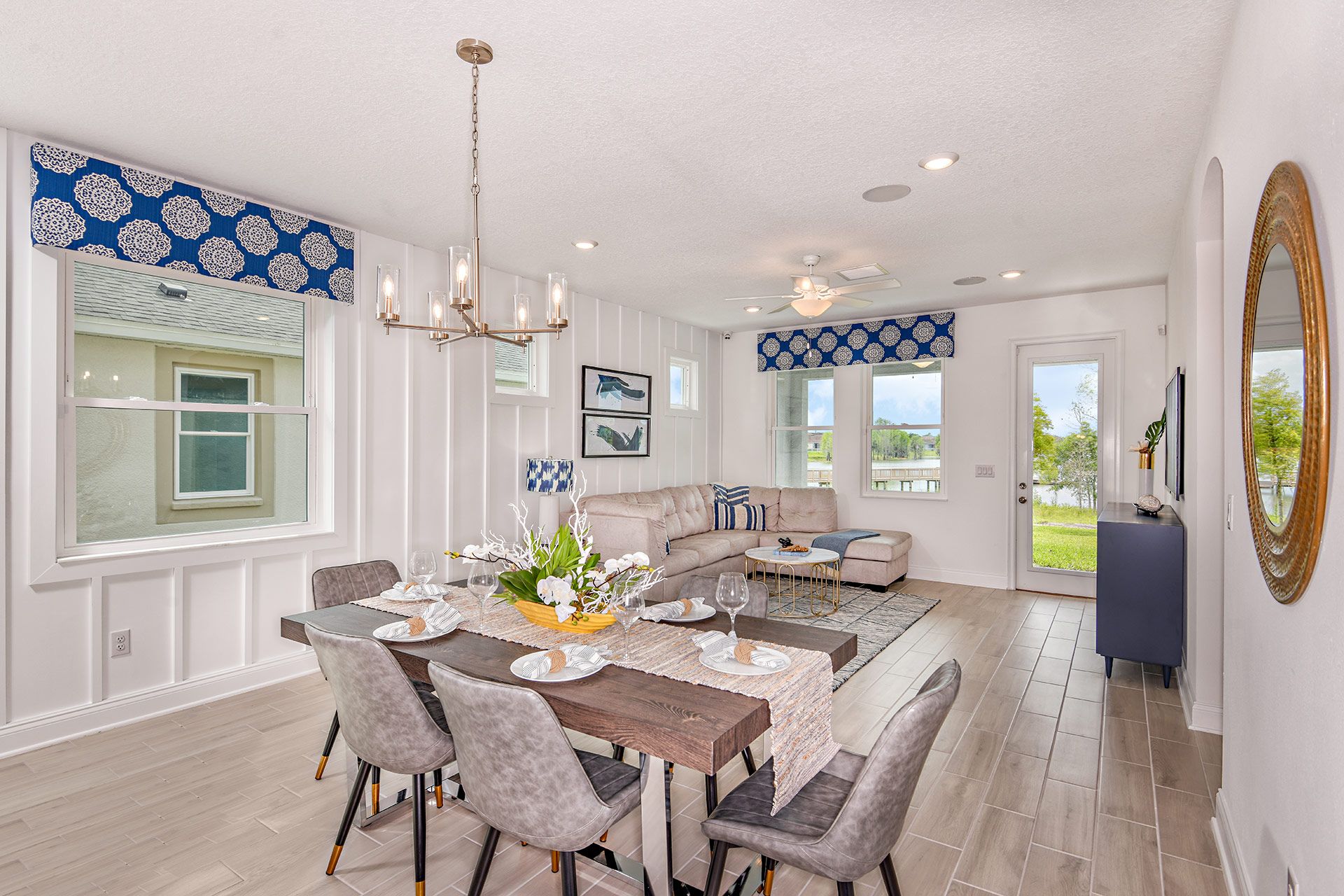 Jade model new home for sale at The Sanctuary at Babcock Ranch by William Ryan Homes Ft. Myers- Cafe and Family Room 