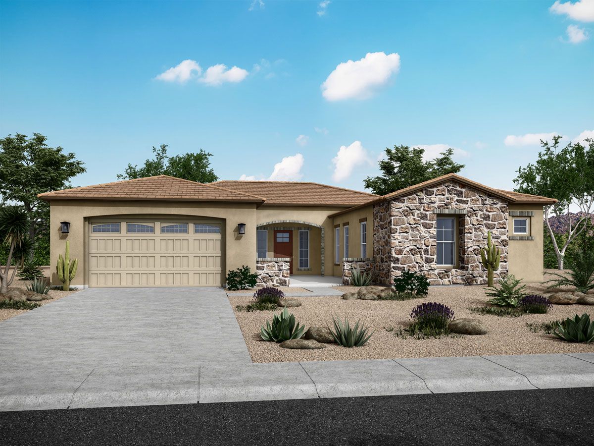 the Carina floor plan with hacienda elevation at Harmony by William Ryan Homes