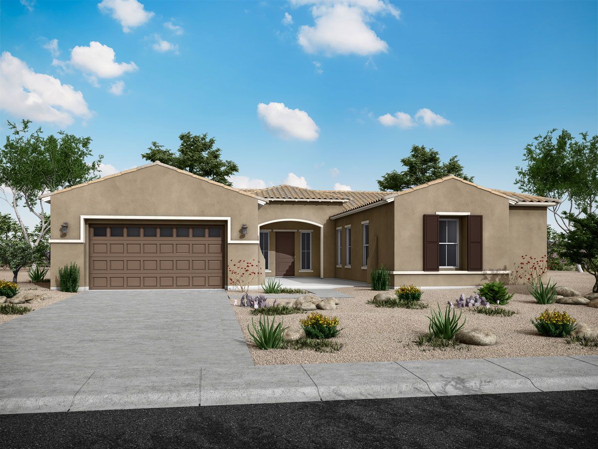 the Carina floor plan with spanish elevation at Harmony by William Ryan Homes