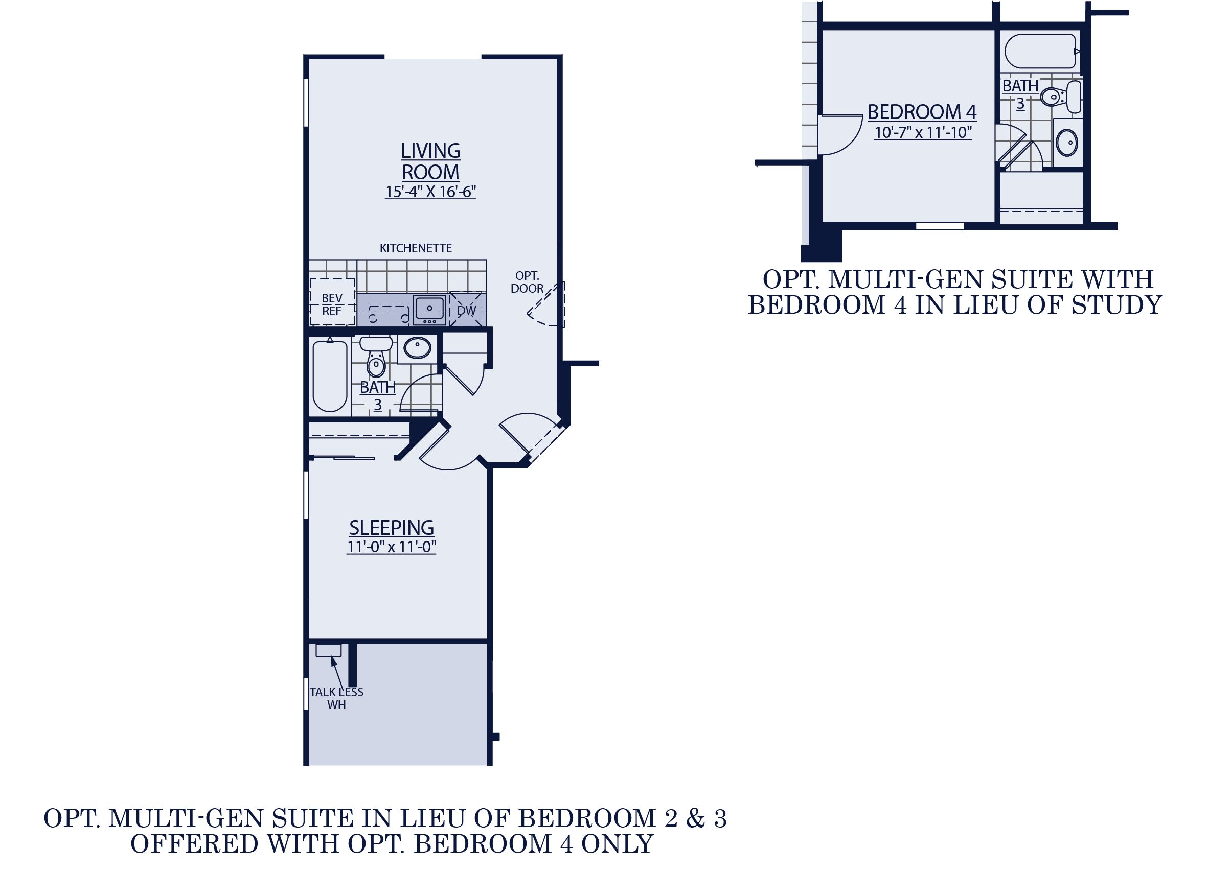 optional multi gen suite and bedroom 4 Vela floor plan Harmony at Montecito in Estrella William Ryan Homes Phoenix