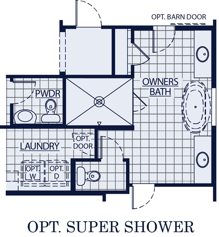 super shower at owners bath Vela floor plan Harmony at Montecito in Estrella William Ryan Homes Phoenix