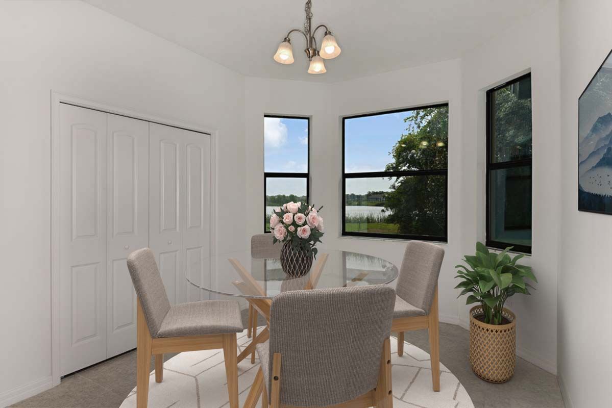 Juno new construction home plan cafe with optional bay window by William Ryan Homes Tampa