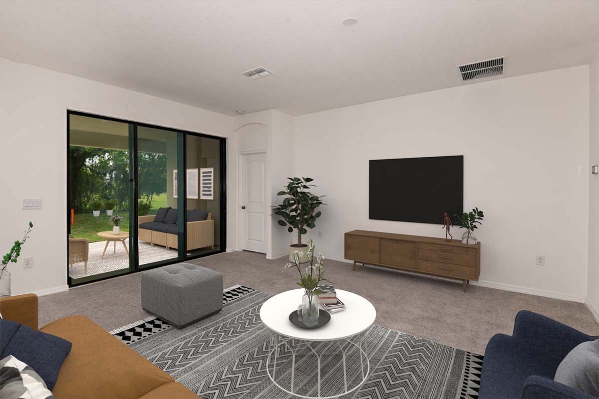 Juno new construction home plan with optional triple sliders by William Ryan Homes Tampa