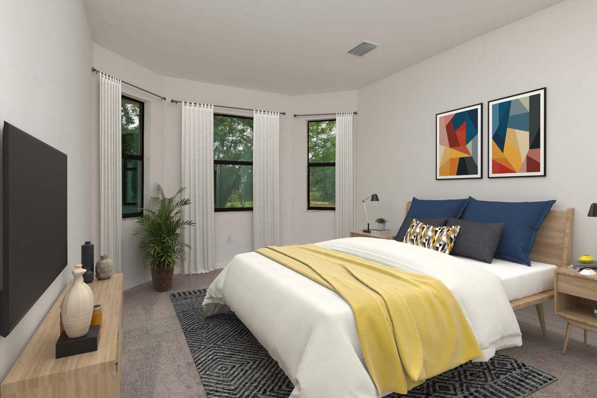 Juno new construction home plan with optional bay window by William Ryan Homes Tampa