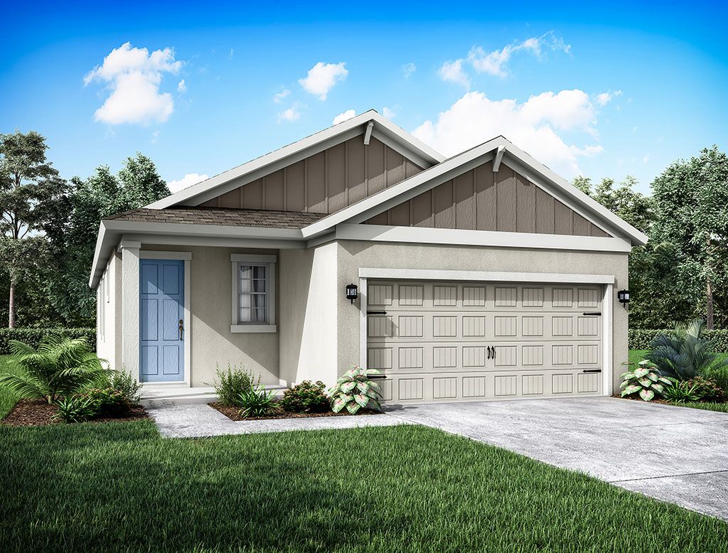 the flora farmhouse elevation by William Ryan Homes