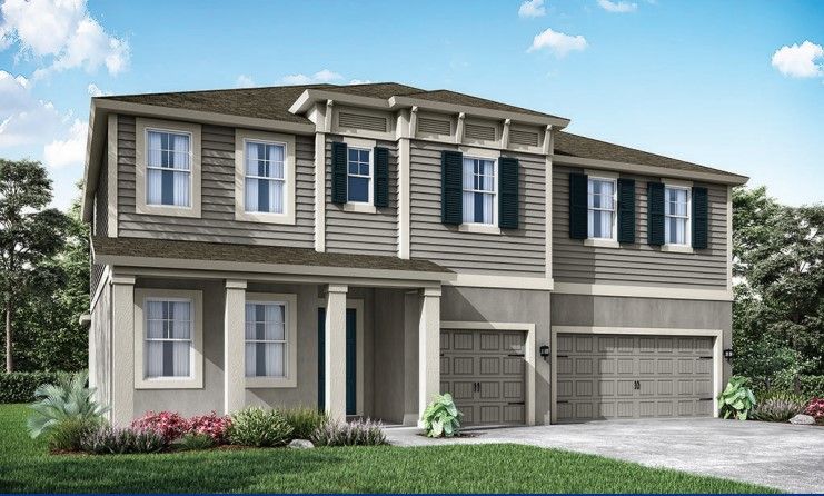 Jupiter new home plan west indies elevation at River Pointe by William Ryan Homes Tampa