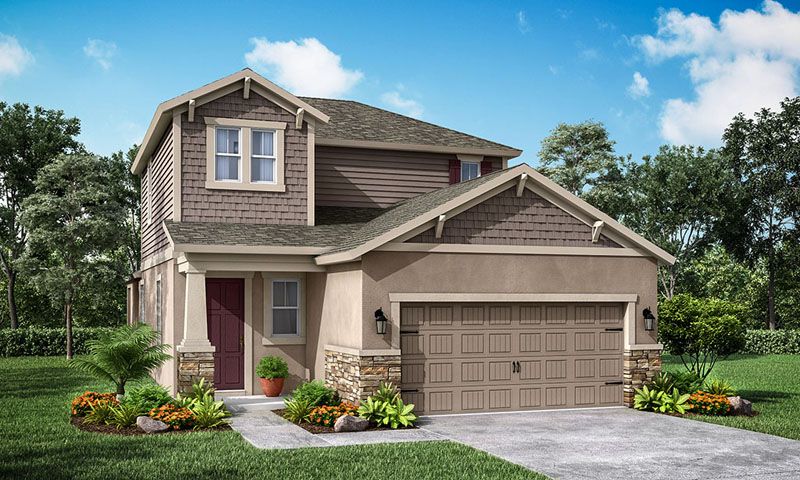 Jade Craftsman elevation with opt stone by William Ryan Homes 