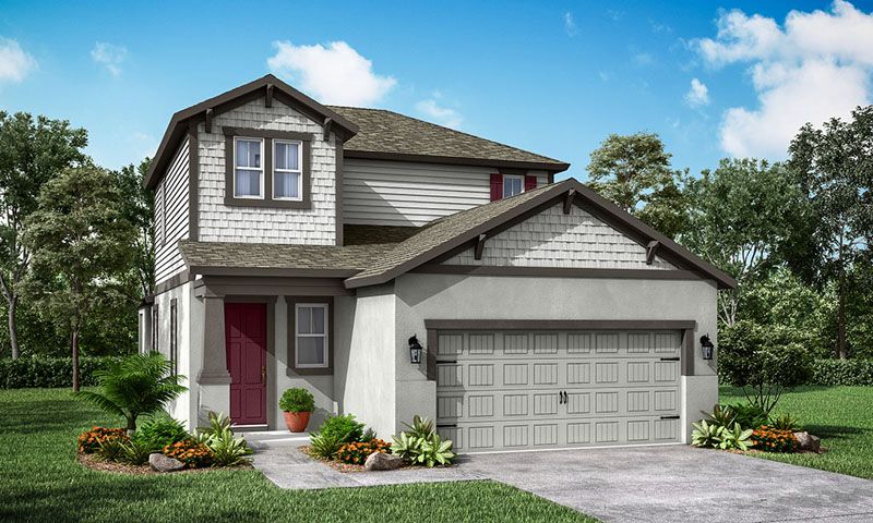 Jade Craftsman elevation  at dusk  by William Ryan Homes 