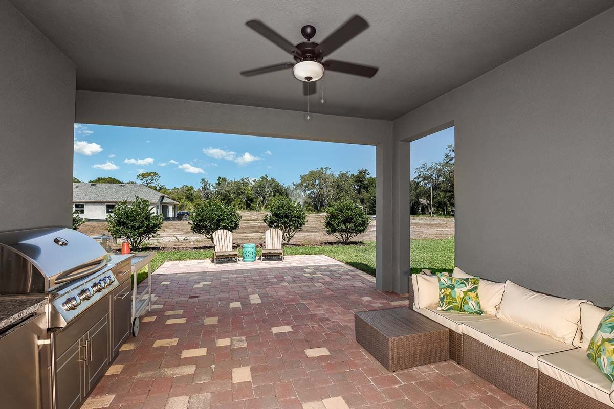 Sweetwater new construction home plan outdoor living by William Ryan Homes Tampa