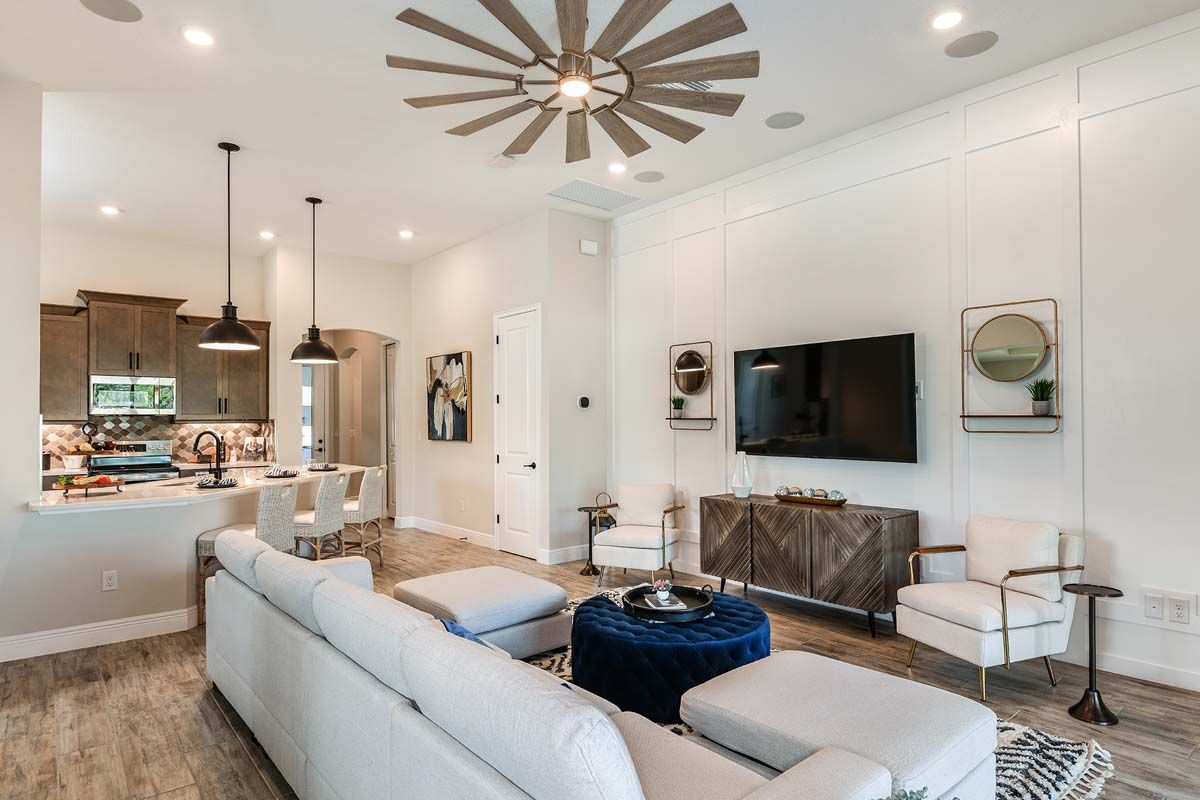 Sweetwater new construction home plan great room by William Ryan Homes Tampa