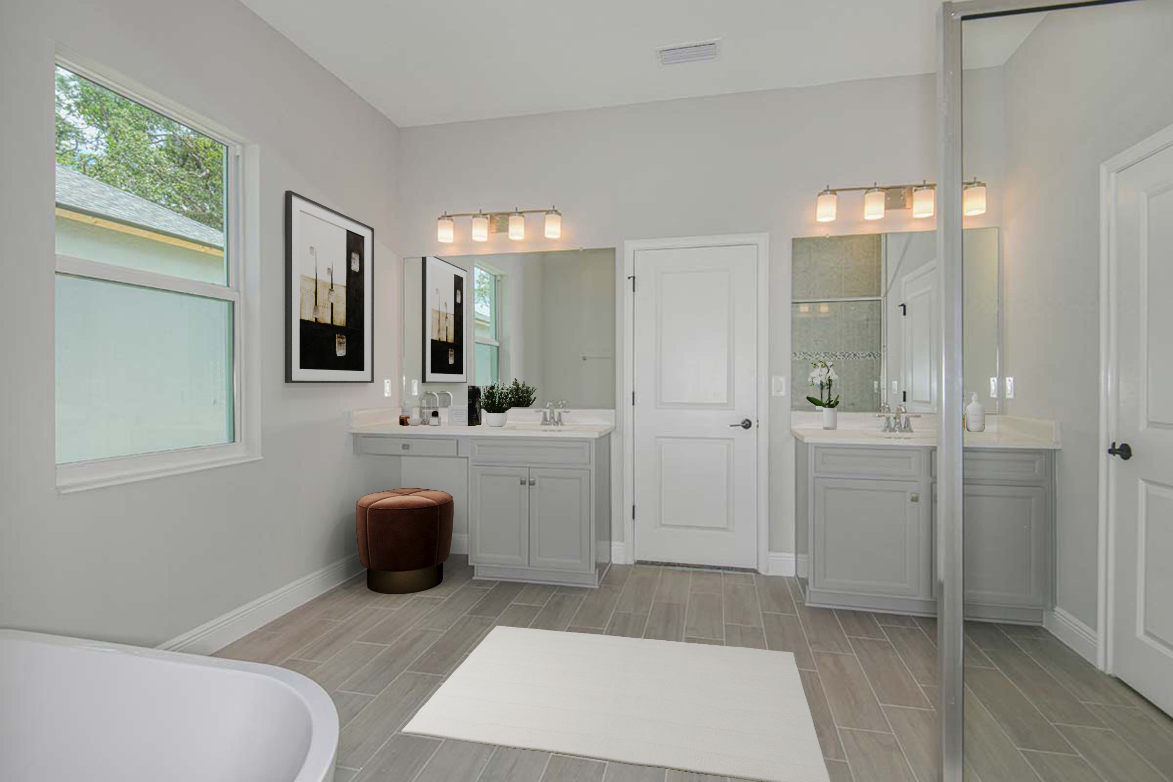 Sapphire new construction home plan interior owner's bath vanities by William Ryan Homes Tampa