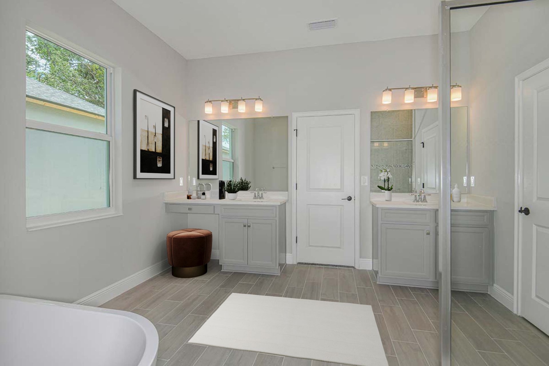 Sapphire new construction home plan interior owner's bath vanities by William Ryan Homes Tampa