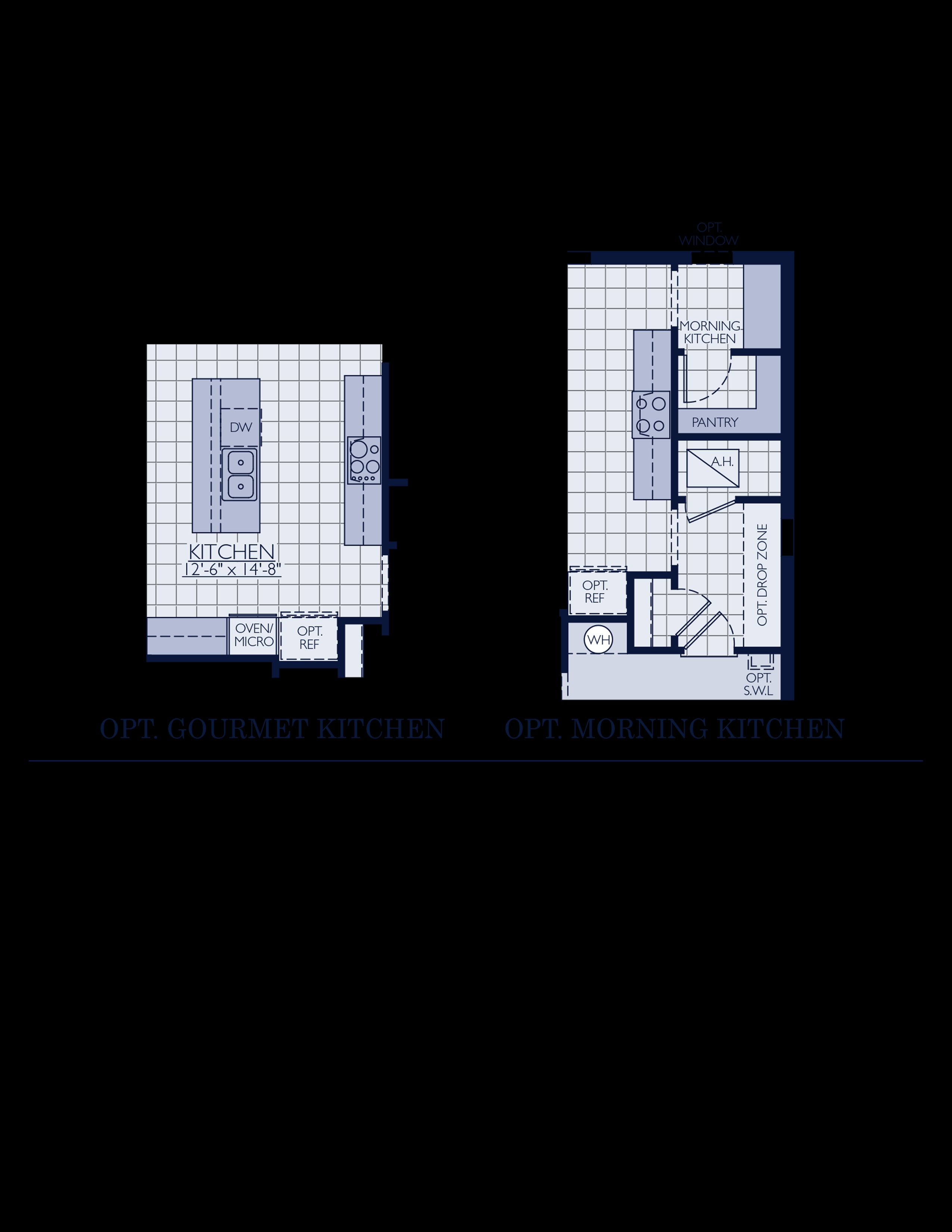 Sawgrass new construction home plan optional kitchen options by William Ryan Homes Tampa