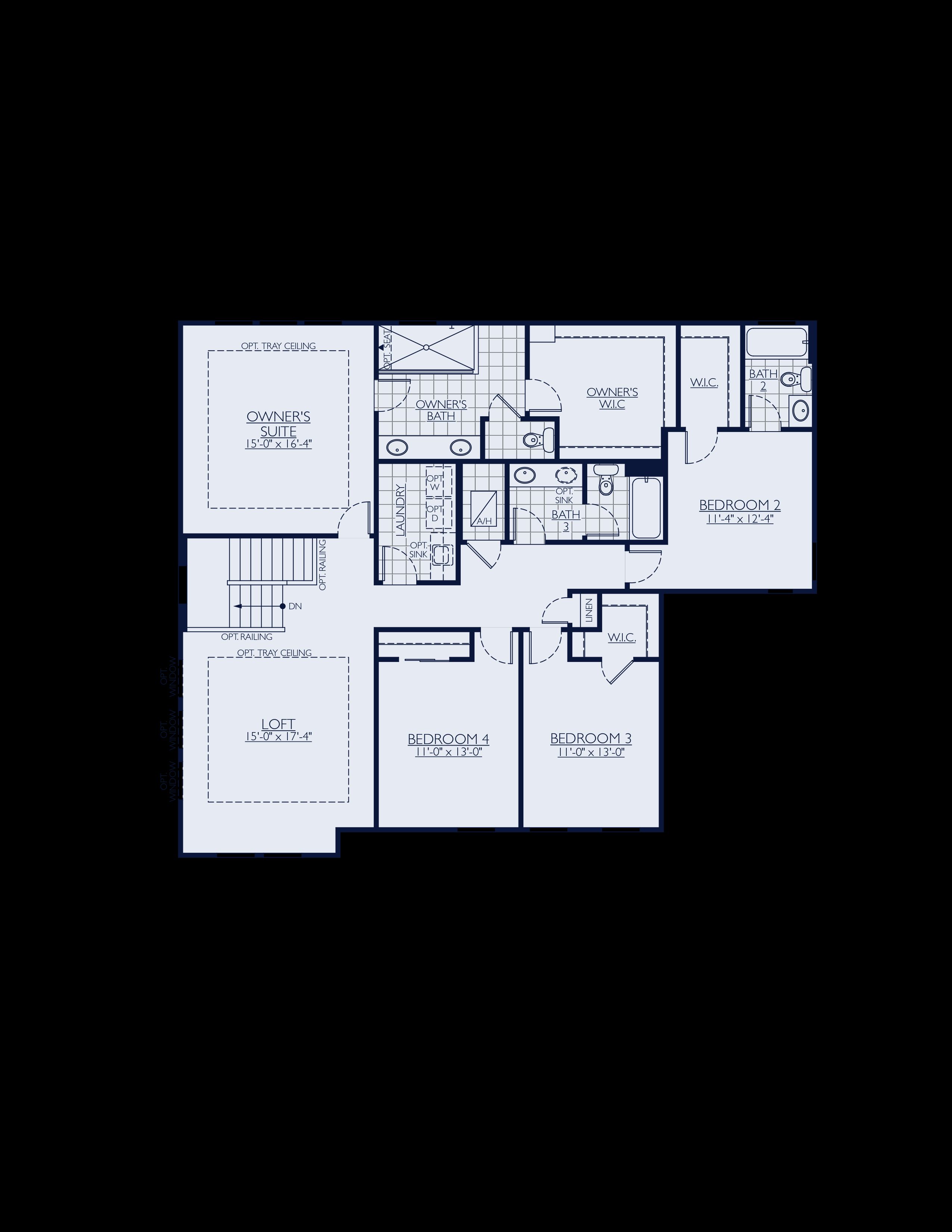 Sawgrass new construction home plan second floor plan by William Ryan Homes Tampa