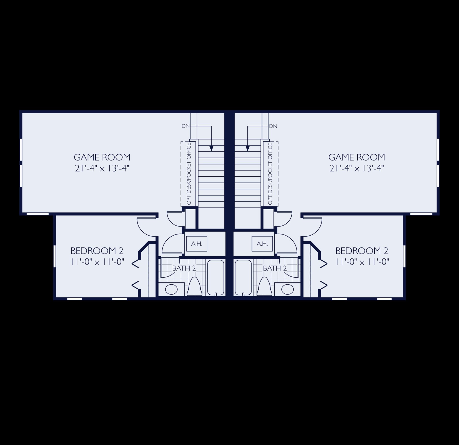 Jewel new construction paired villa second floor plan at Fairway Pointe in Sun City Center, FL by William Ryan Homes Tampa
