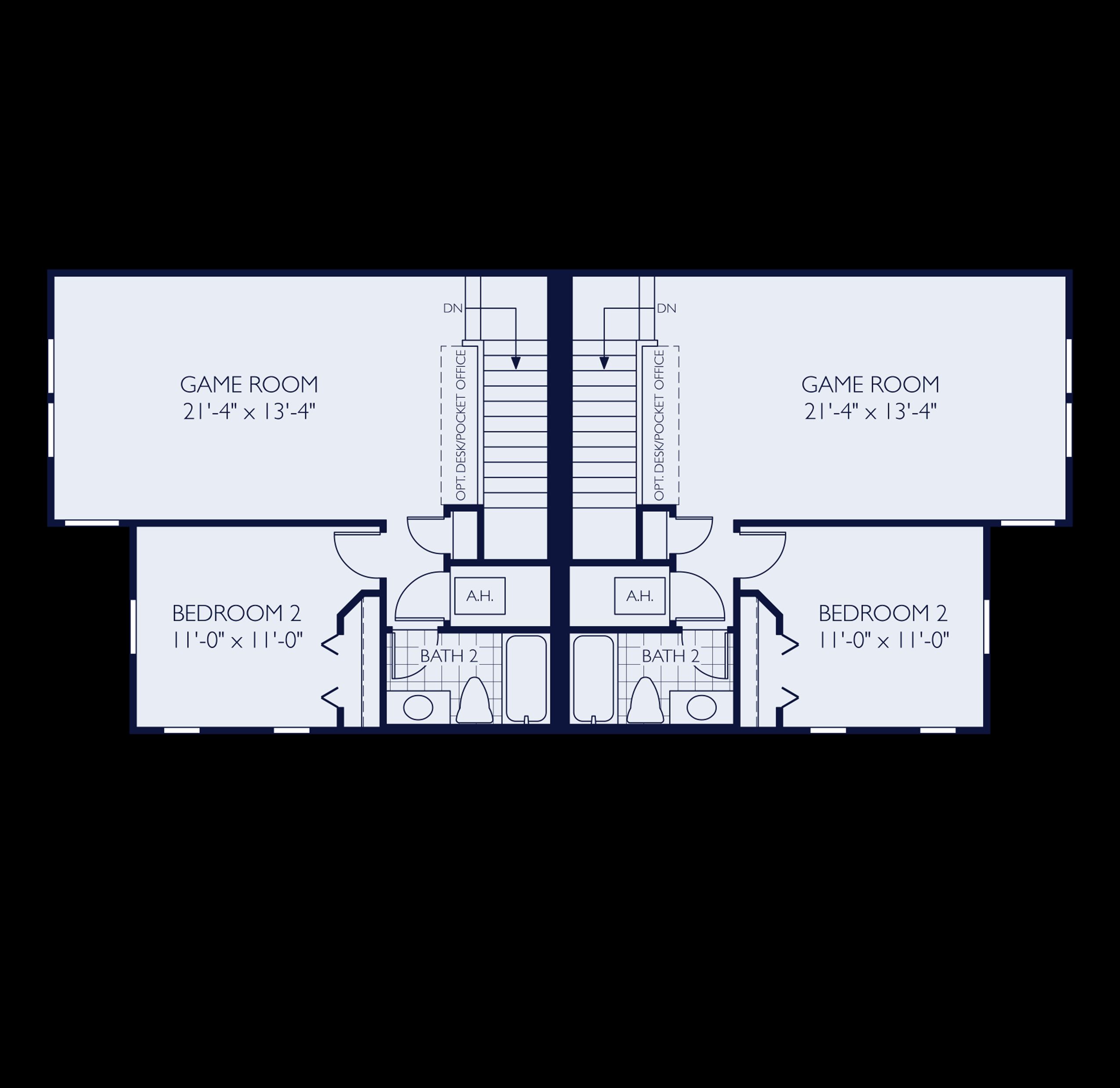Jewel new construction paired villa second floor plan at Fairway Pointe in Sun City Center, FL by William Ryan Homes Tampa