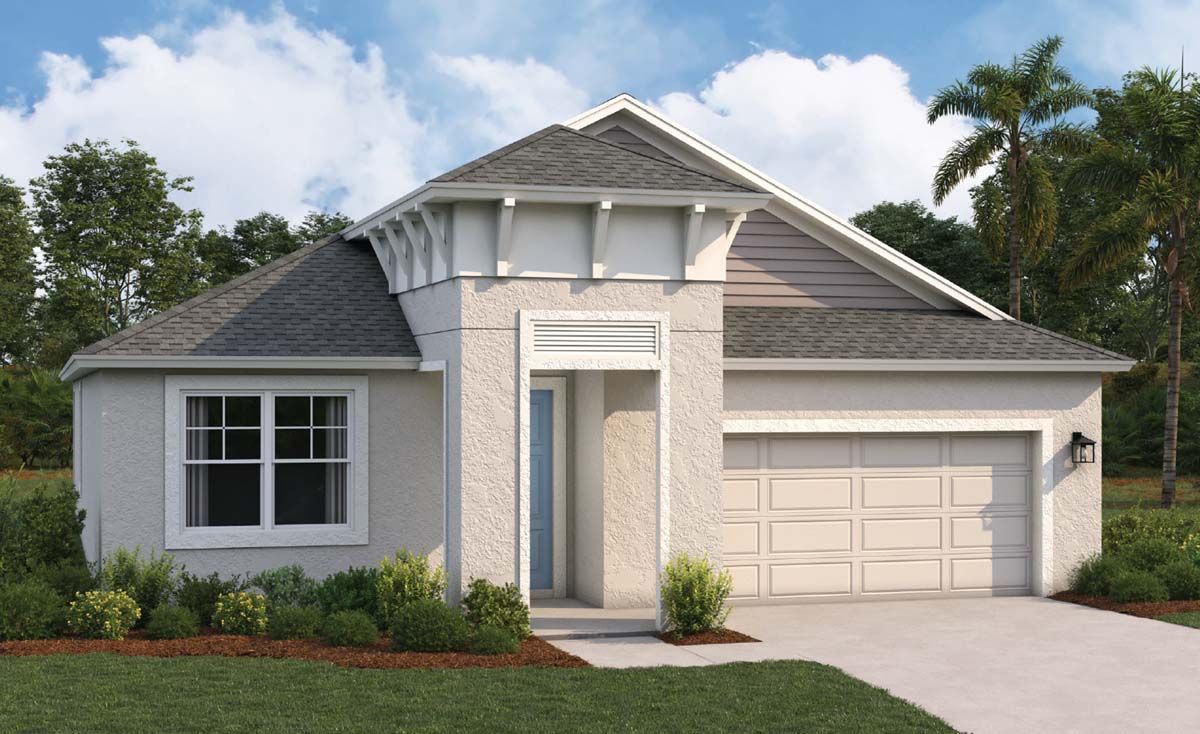 Solana new construction home plan coastal elevation front view by William Ryan Homes Tampa