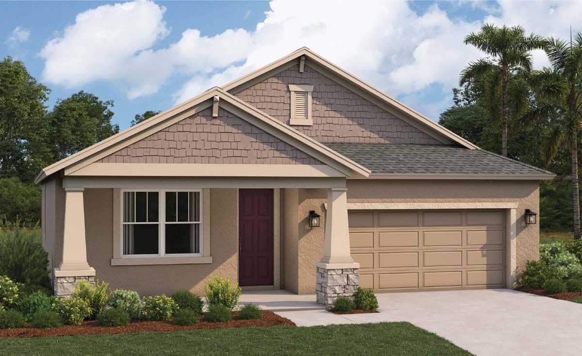 Solana new construction home plan craftsman elevation front view by William Ryan Homes Tampa