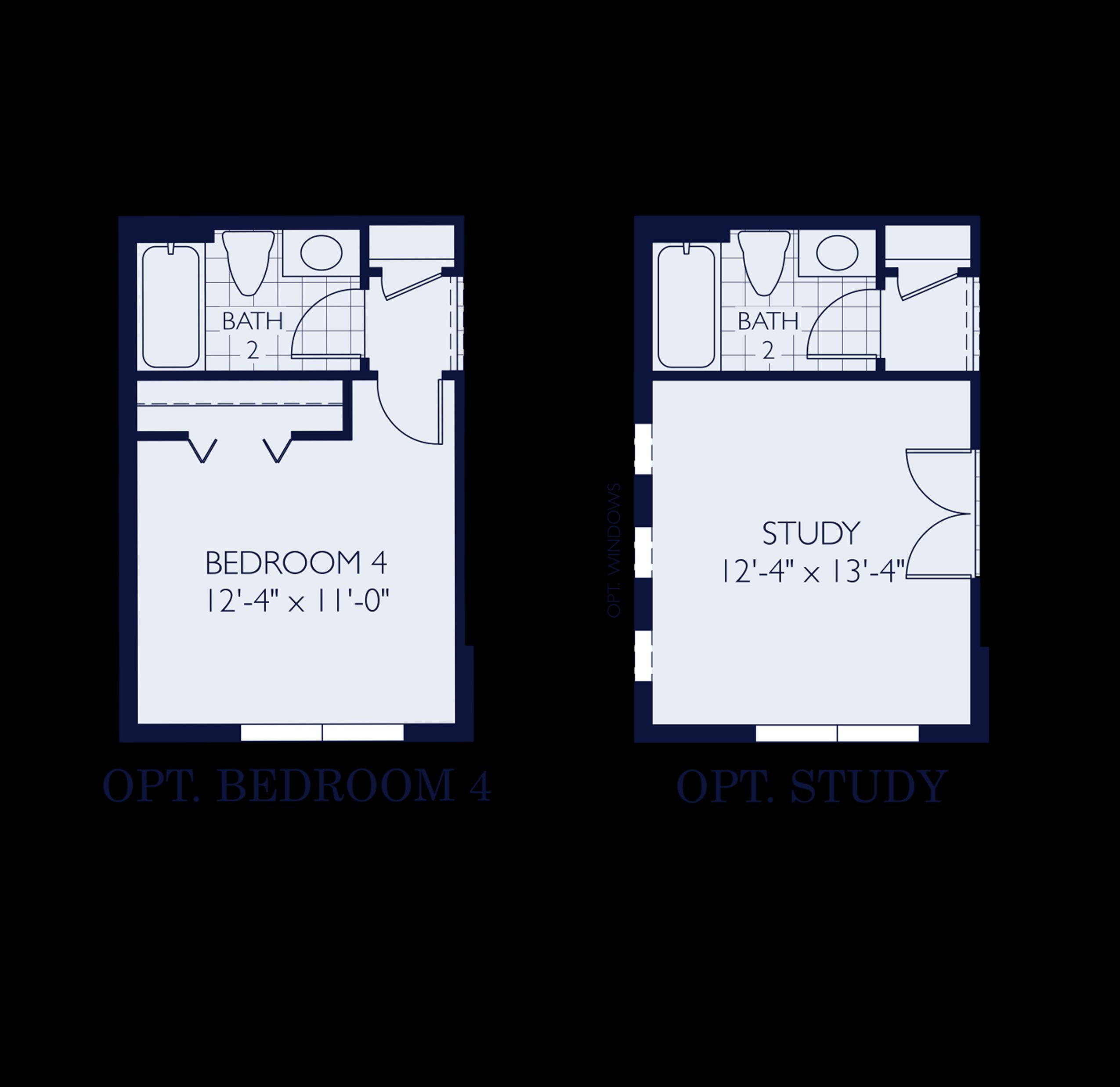 Solana new construction home plan bedroom and study options by William Ryan Homes Tampa
