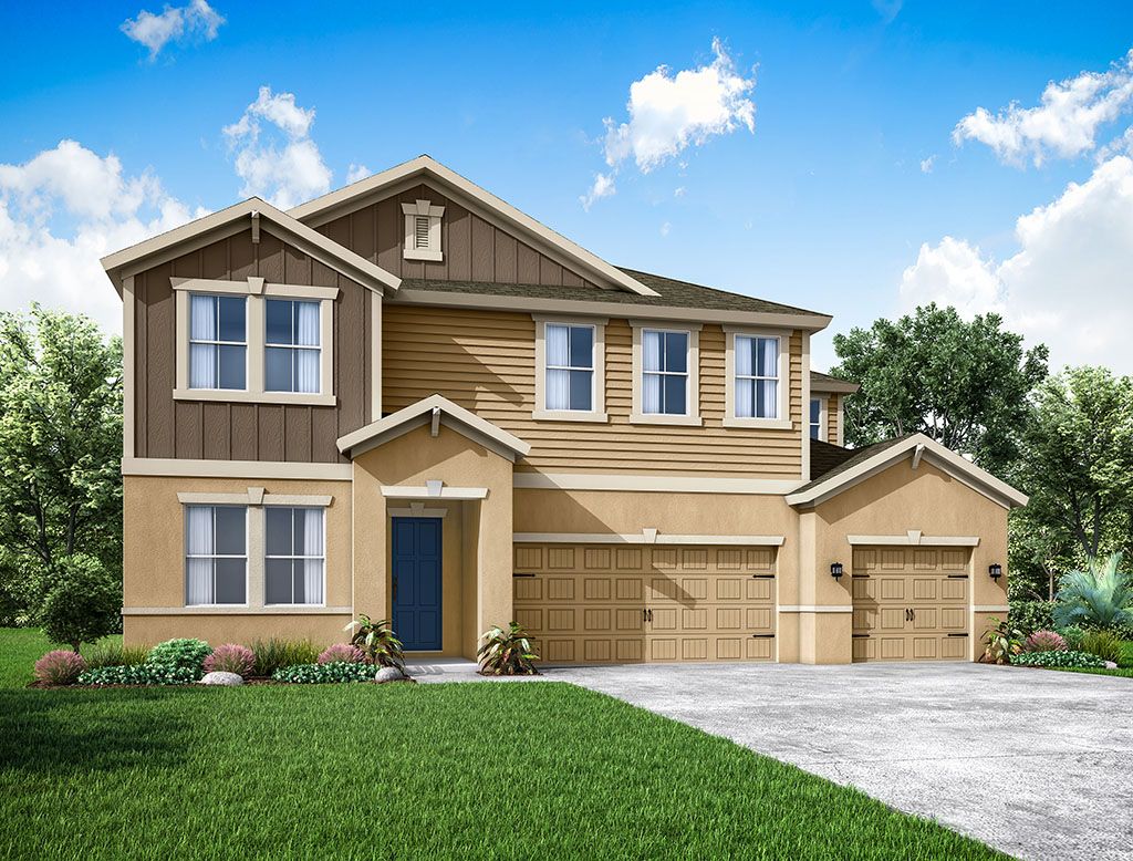 Sawgrass new construction home plan french country elevation for Tamarack at Two Rivers Wesley Chapel, Fl by William Ryan Homes Tampa