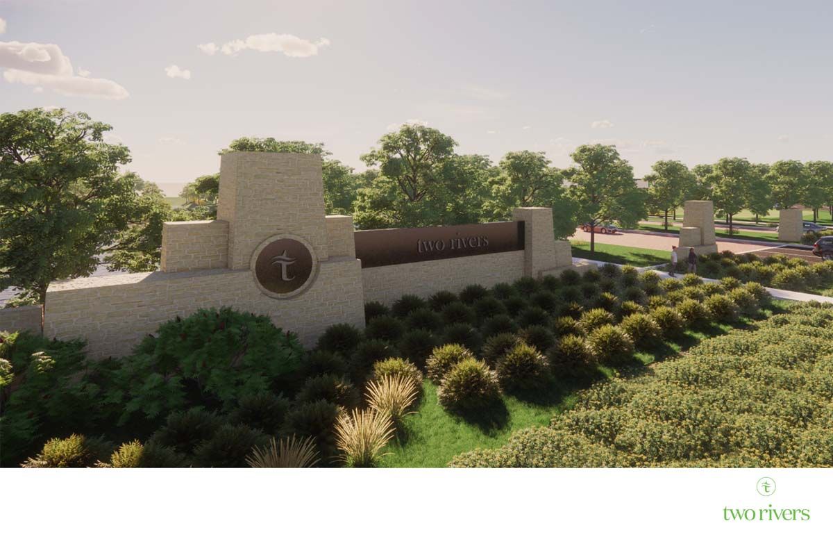 Monument rendering entrance at Two River in Wesley Chapel, Fl William Ryan Homes Tampa