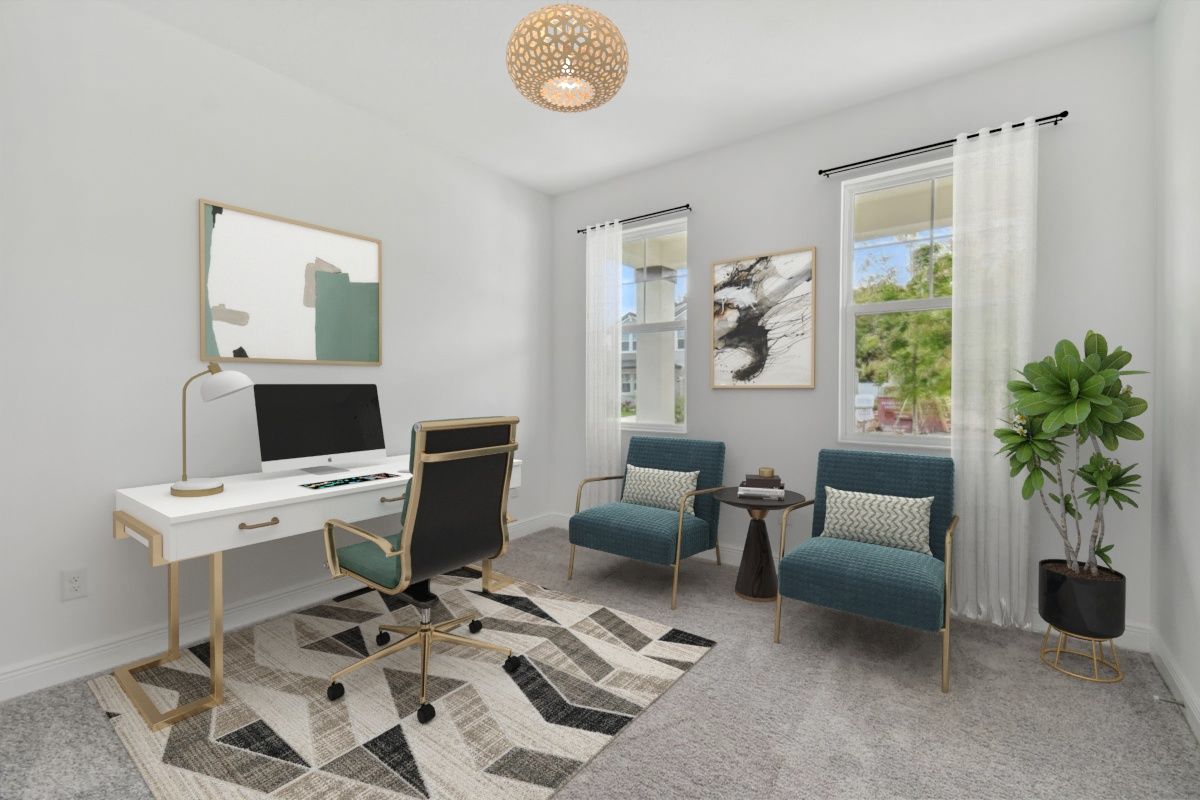 Jupiter new construction home plan 2-story plan first floor flex room or study option by William Ryan Homes Tampa