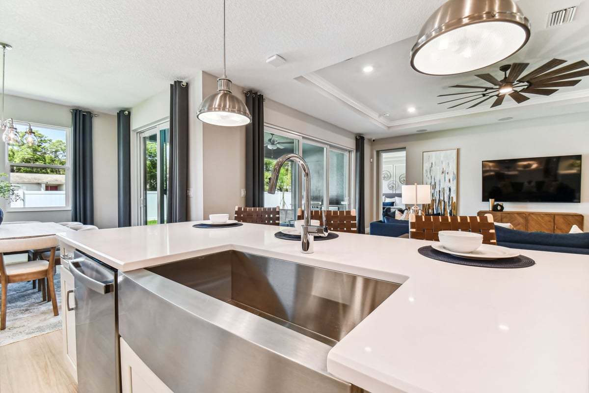 Charlotte new construction home plan oversized kitchen interior sink by William Ryan Homes Tampa