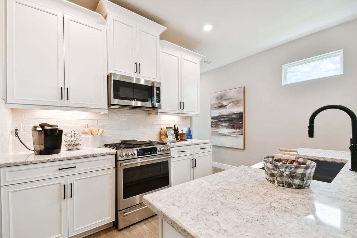 Sandpiper new construction luxury paired villa home plan stainless steele kitchen appliances in 55+ in Sun City Center, FL at Fairway Pointe by William Ryan Homes Tampa