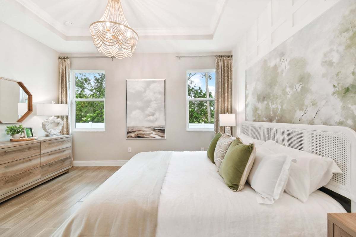 Sandpiper new construction luxury paired villa home plan owner's suite in 55+ in Sun City Center, FL at Fairway Pointe by William Ryan Homes Tampa