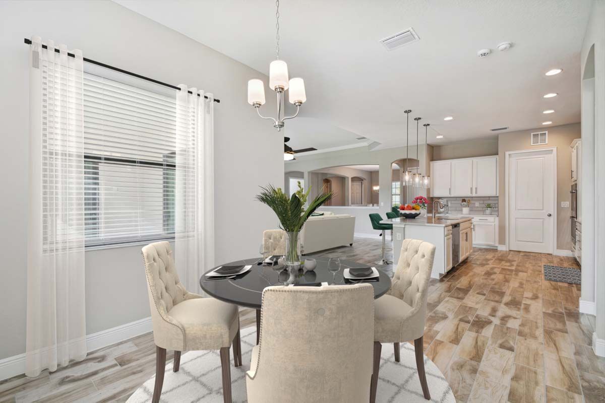 Strabane new construction home plan eat-in cafe area by William Ryan Homes Tampa