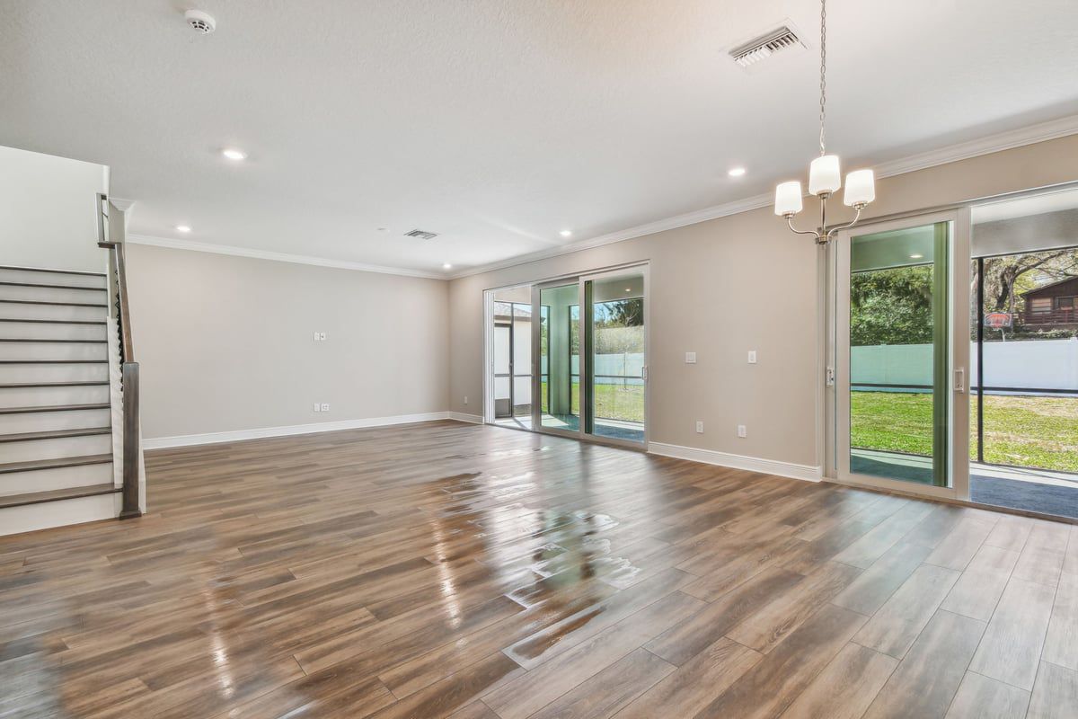 Sawgrass new construction home plan great room view to covered lanai by William Ryan Homes Tampa