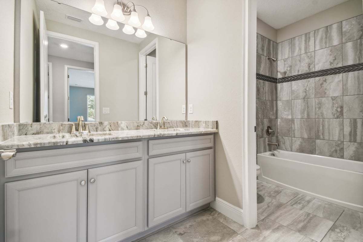 Sawgrass new construction home plan second floor bathroom3 by William Rya Homes Tampa