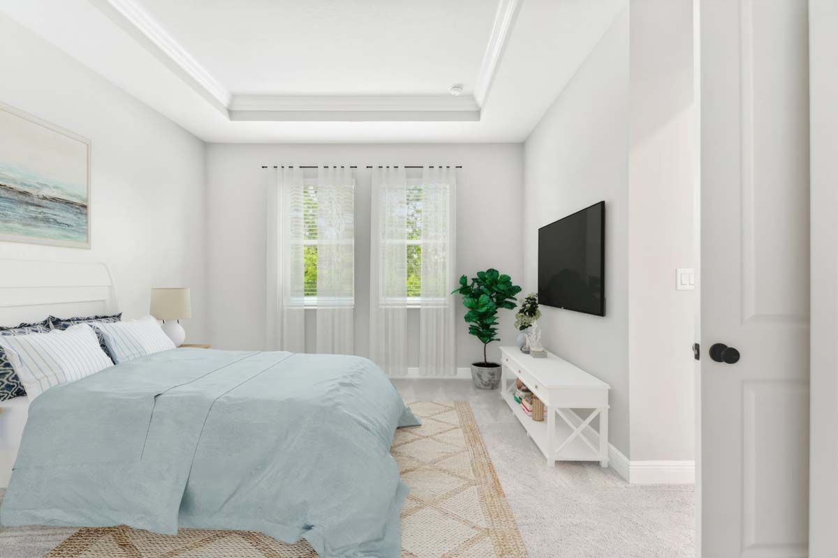 Jewel luxury new construction paired villa in Sun City Center, FL first floor owner's suite by William Ryan Homes Tampa