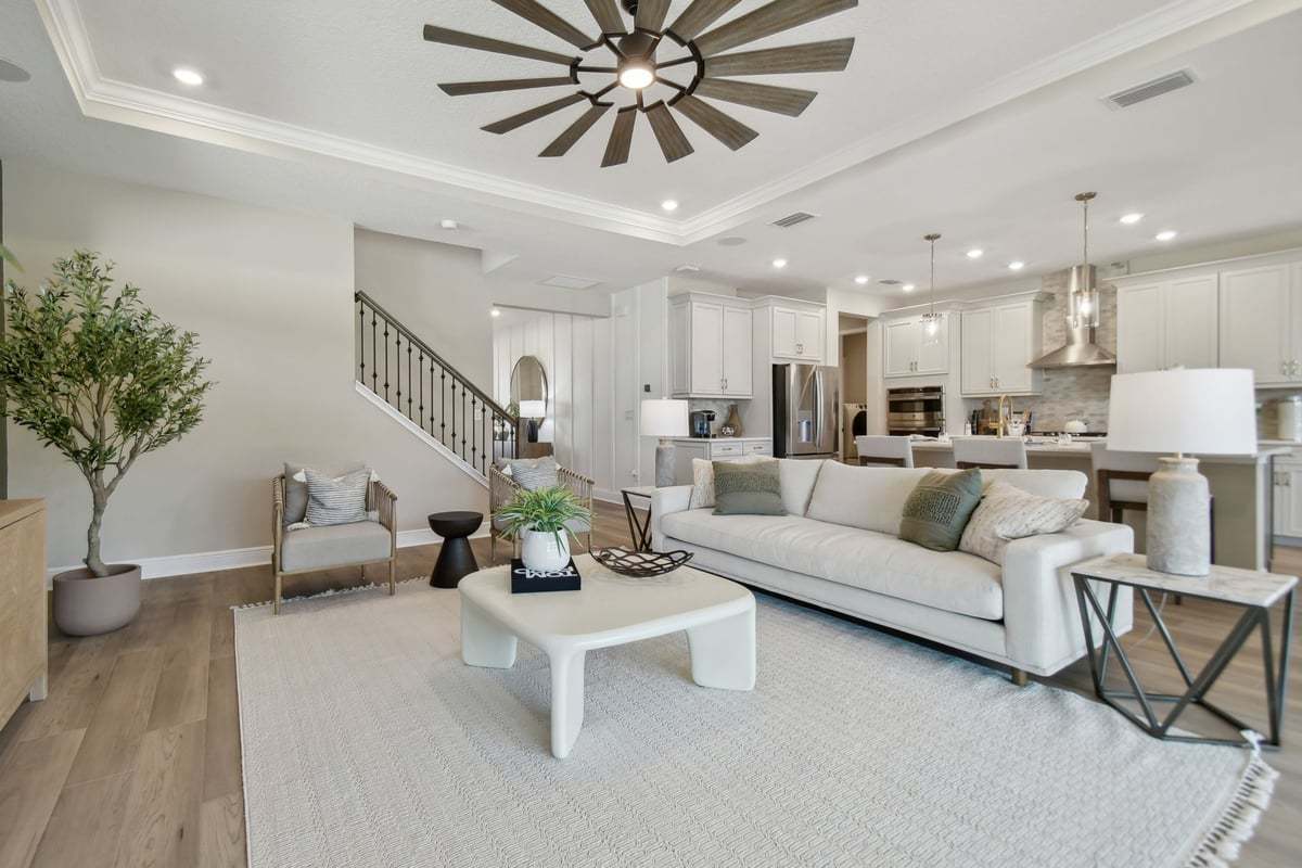 Sebastian new construction home plan open concept living great room by William Ryan Homes Tampa