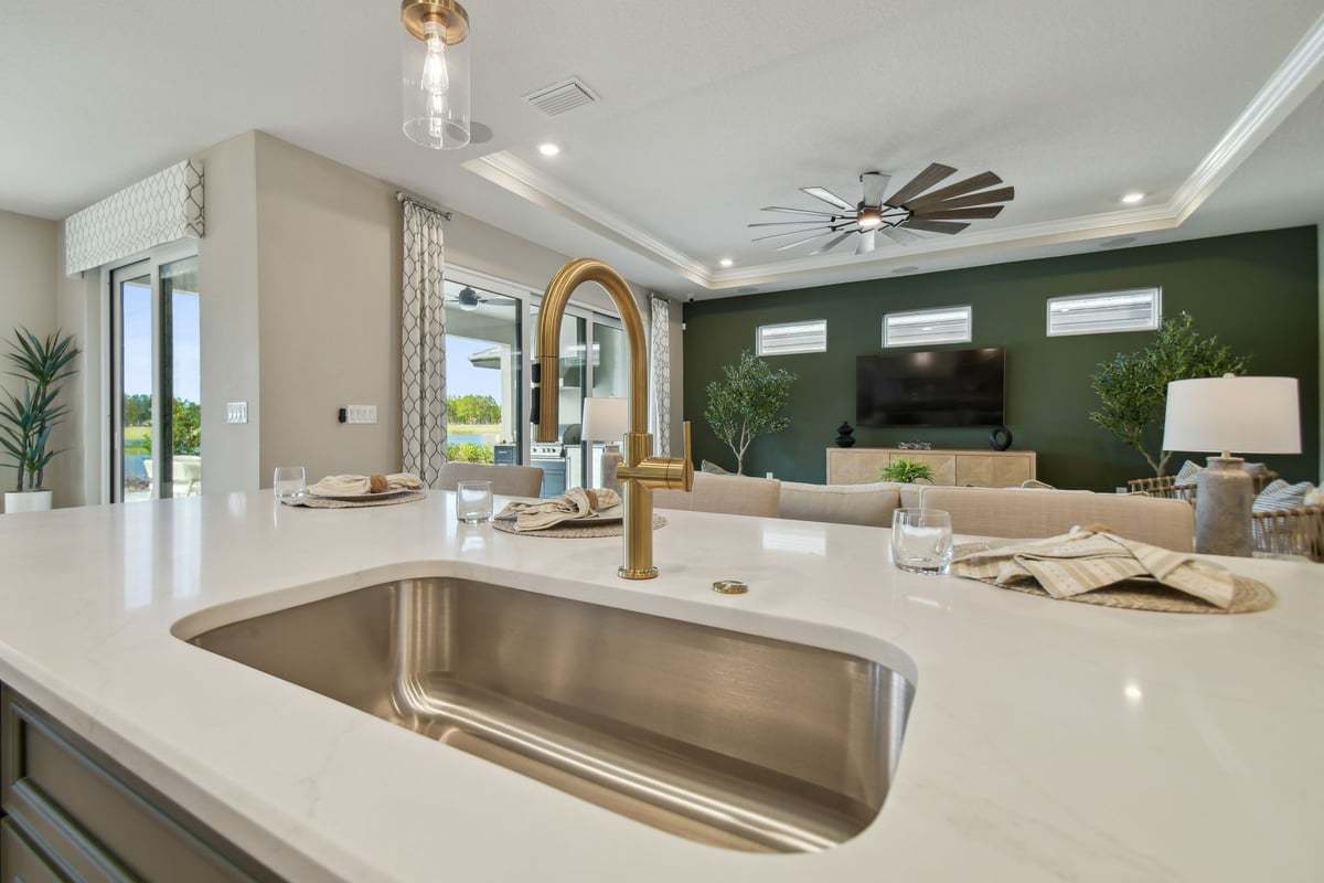 Sebastian new construction home plan kitchen sink area by William Ryan Homes Tampa