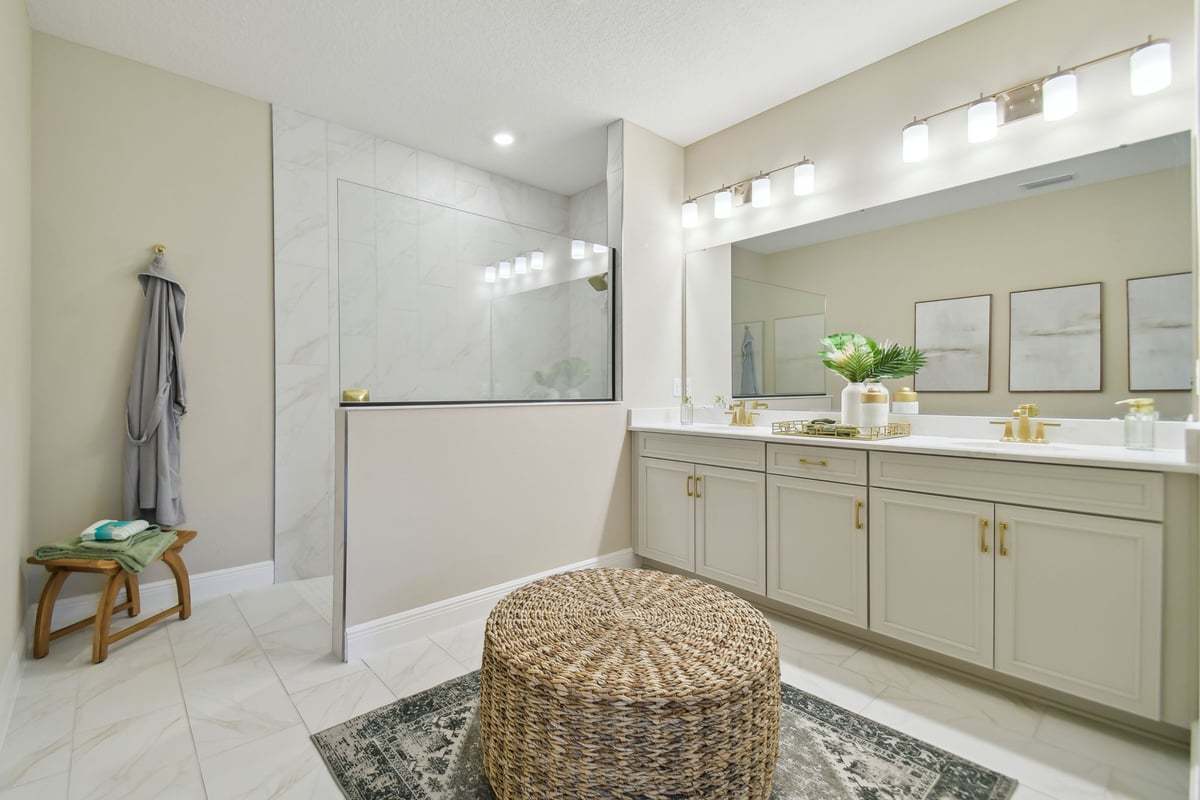 Sebastian new construction home plan owner's bathroom  by William Ryan Homes Tampa