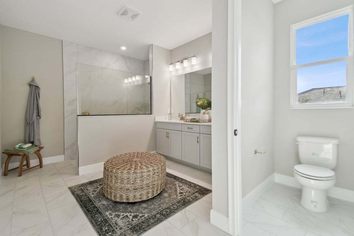 Sebastian new construction home plan owner's bathroom by William Ryan Homes Tampa