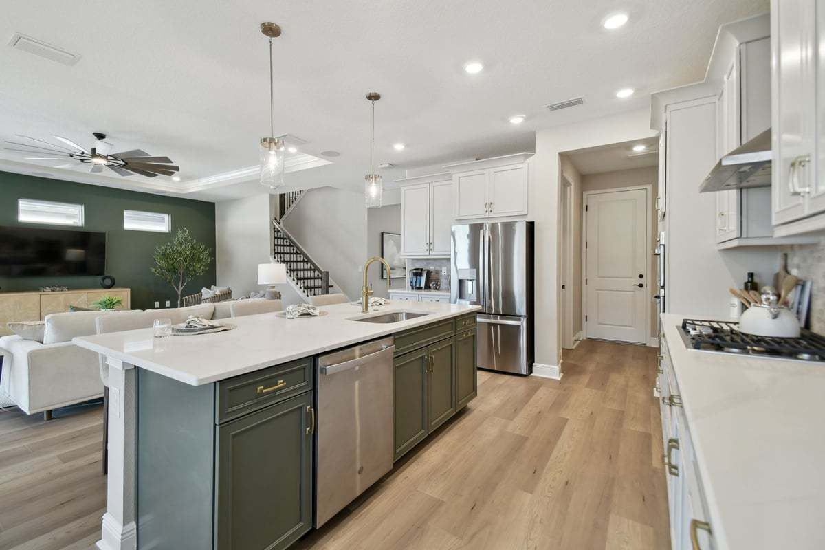 Sebastian new construction home plan kitchen island by William Ryan Homes Tampa