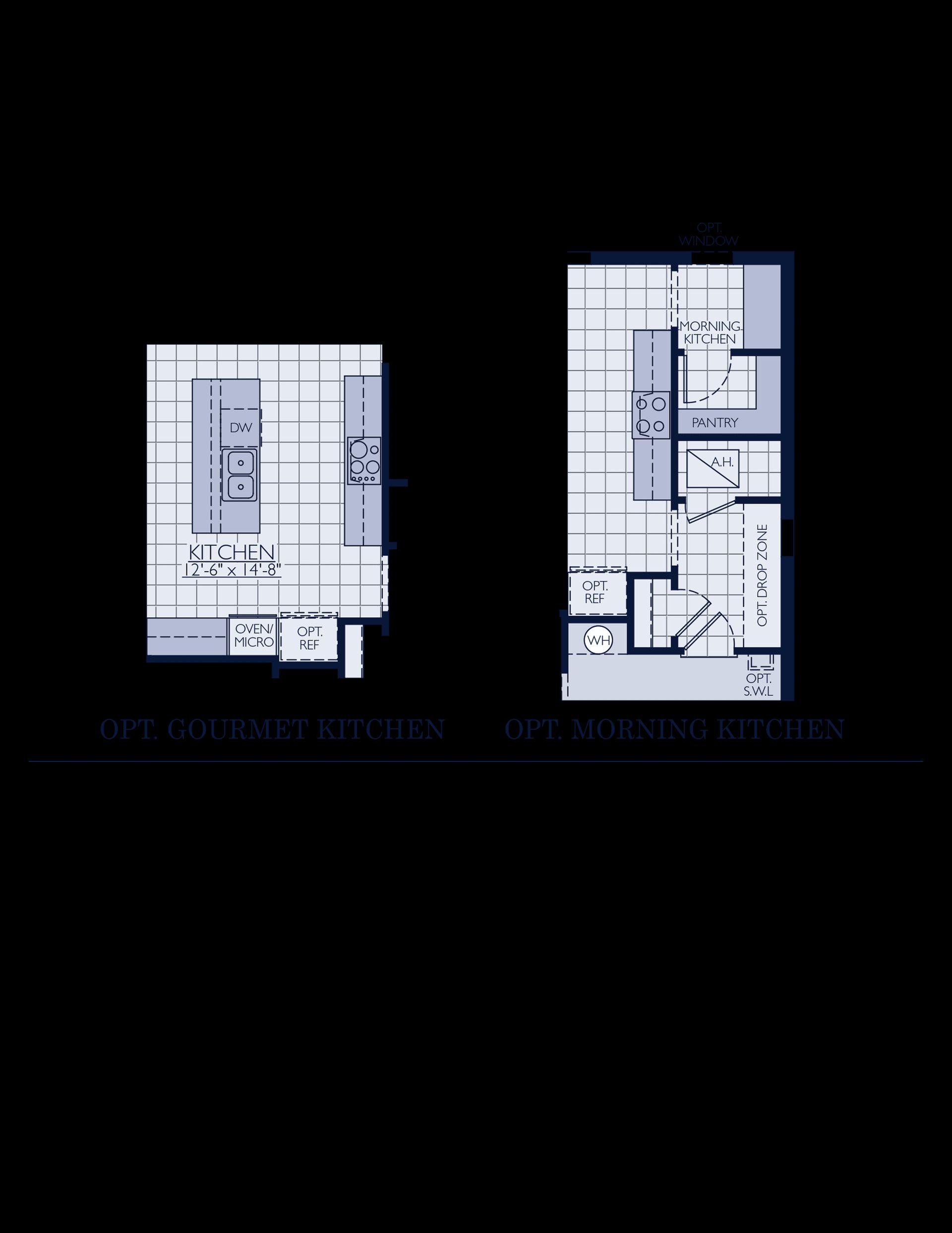 Sawgrass new construction home plan optional kitchen options by William Ryan Homes